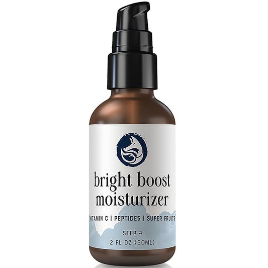 Bright Boost 7 Superfruits Peptide Face Moisturizer with Vitamin C - Gentle Daily Hydrating Luxury Lotion for Radiant Skin - Smooths Fine Lines - Fragrance Free All Skin Types 2oz-Velvo Beauty