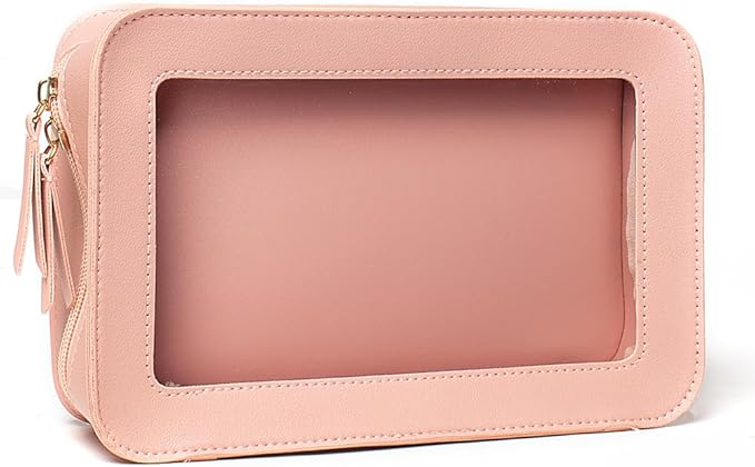 Clear Makeup Bag Small, TSA Approved Portable Toiletry Bag with Zipper Cosmetic Travel Bag Makeup Organizer Case Mini Makeup Pouch for Purse Car Organizer Bag for Women Men-Velvo Beauty