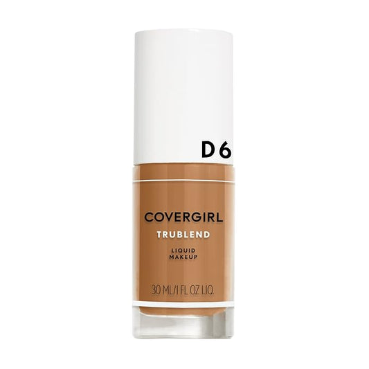 COVERGIRL truBlend Liquid Foundation Makeup Toasted Almond D6, 1 oz (packaging may vary)-Velvo Beauty