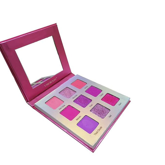 Highly Pigmented Eyeshadow Palette, 9 Color Bright Eye Makeup Palette Colorful Matte Eye Shadow Palettes Long Lasting Waterproof Cruelty-free, Rainbow (Pink)-Velvo Beauty