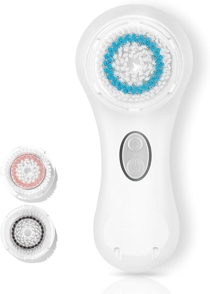 Microtree Facial Cleansing Brush, Electric Face Scrubber Exfoliator for Women Skin Care Deep Cleaning Exfoliating, Rechargeable Waterproof with 2 Sonic Vibration Speeds for Home & Travel(White)-Velvo Beauty