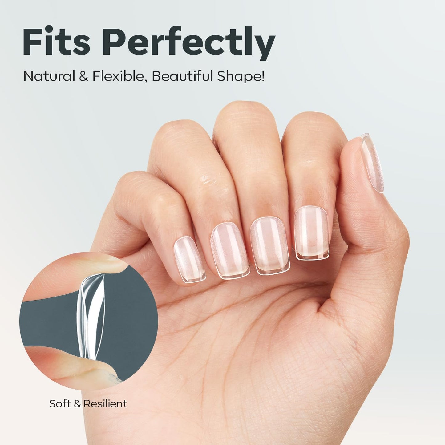 modelones Extra Short Square Nail Tips, Pre-shaped Soft Gel Tips Fake Nails False Acrylic Clear Full Cover Press on Extension Kit Gel Manicure DIY at Home 216PCS 12Sizes-Velvo Beauty