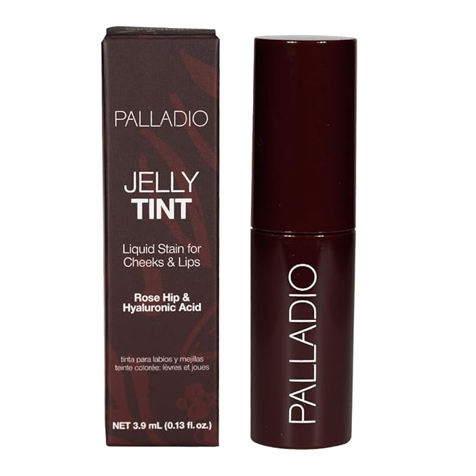 Palladio Jelly Tint, Liquid Stain for Cheeks & Lips, Vivid Color Lip Stain, Lightweight Non-Sticky and Transfer-proof, Natural Finish Makeup, Wineberry-Velvo Beauty