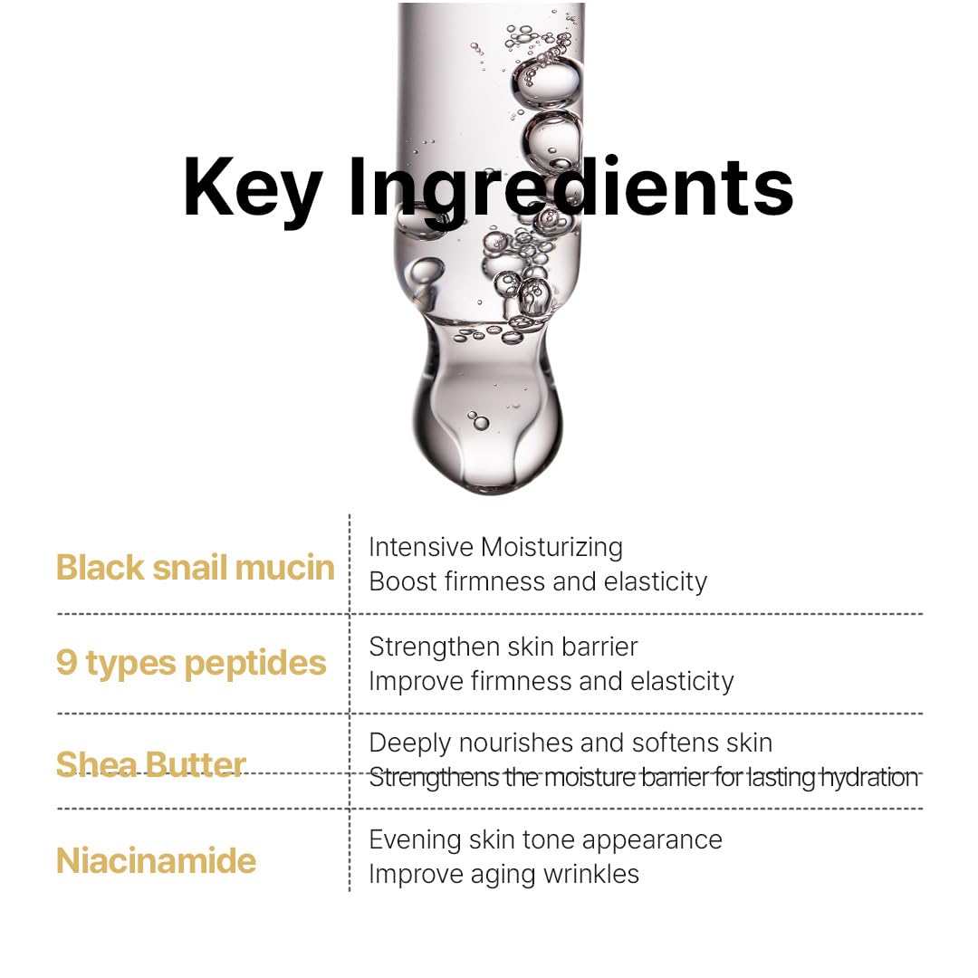 FARMSTAY Black Snail & Peptide 9 Perfect Emulsion, Snail Mucin Moisturizer for Elastic & Glow, Hydrating & Soften, Anti-aging, Barrier Repair, for Women & Men, Korean Skin Care, 4.05 fl.oz-Velvo Beauty