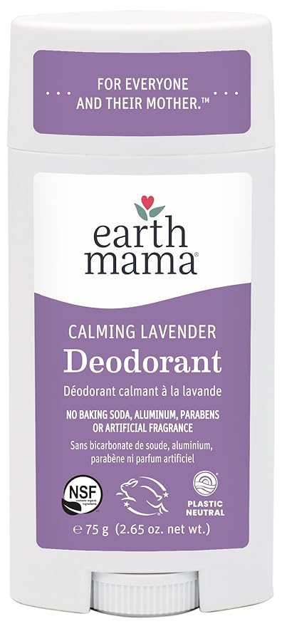 Earth Mama Calming Lavender Deodorant | Safe for Sensitive Skin, Pregnancy and Breastfeeding, Contains Organic Lavender, Calendula and Coconut Oil, No Baking Soda or Aluminum, 2.65-Ounce-Velvo Beauty