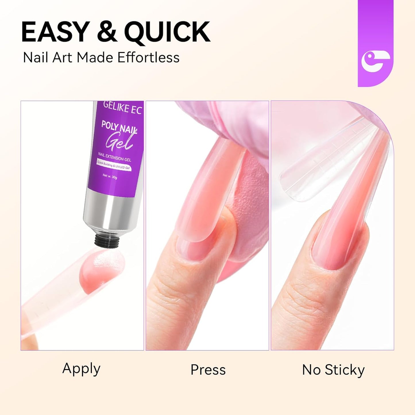 Gelike EC Dual Forms for Extension: 96 Pcs Color Nail Form, 4 Style 12 Size Nail Forms For Builder, Half Matte Gel Forms For Manicure Art Design Salon Diy-Velvo Beauty