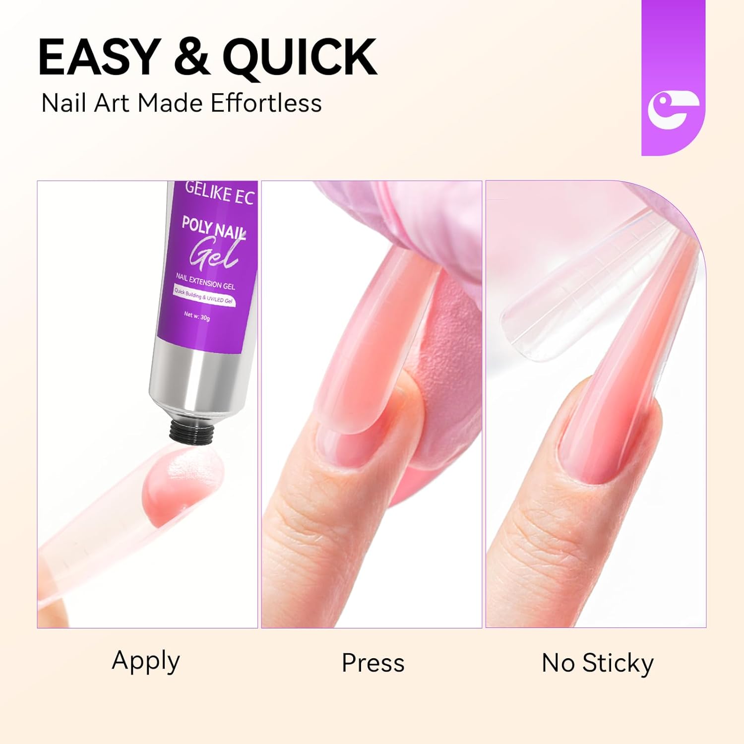 Gelike EC Dual Forms for Extension: 96 Pcs Color Nail Form, 4 Style 12 Size Nail Forms For Builder, Half Matte Gel Forms For Manicure Art Design Salon Diy-Velvo Beauty