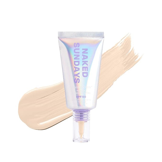 Naked Sundays BeautyScreen™ SPF 50 Mineral Peptide Foundation Tint – 2-in-1 Skin Tint & Mineral Sunscreen | Radiant, Buildable Coverage, Acne-Safe, Infused with Peptides (1 Fair Neutral, 1.01 oz)-Velvo Beauty