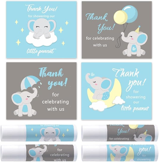 OLYCRAFT 100Pcs 4 Styles Elephant Lip Balm Labels Stickers 2.1x1.7 inch Self-Adhesive Favor Lip Balms Elephant Stickers with Thank You Words for Lipstick Wrapping Decorations Birthday Party Supplies-Velvo Beauty