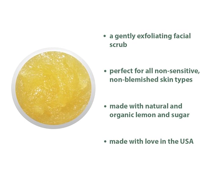 RAYA Lemon Sugar Facial Scrub (157) | Organic and Natural Exfoliating Scrub for Dry Skin | Brightens and Smooths Complexion-Velvo Beauty