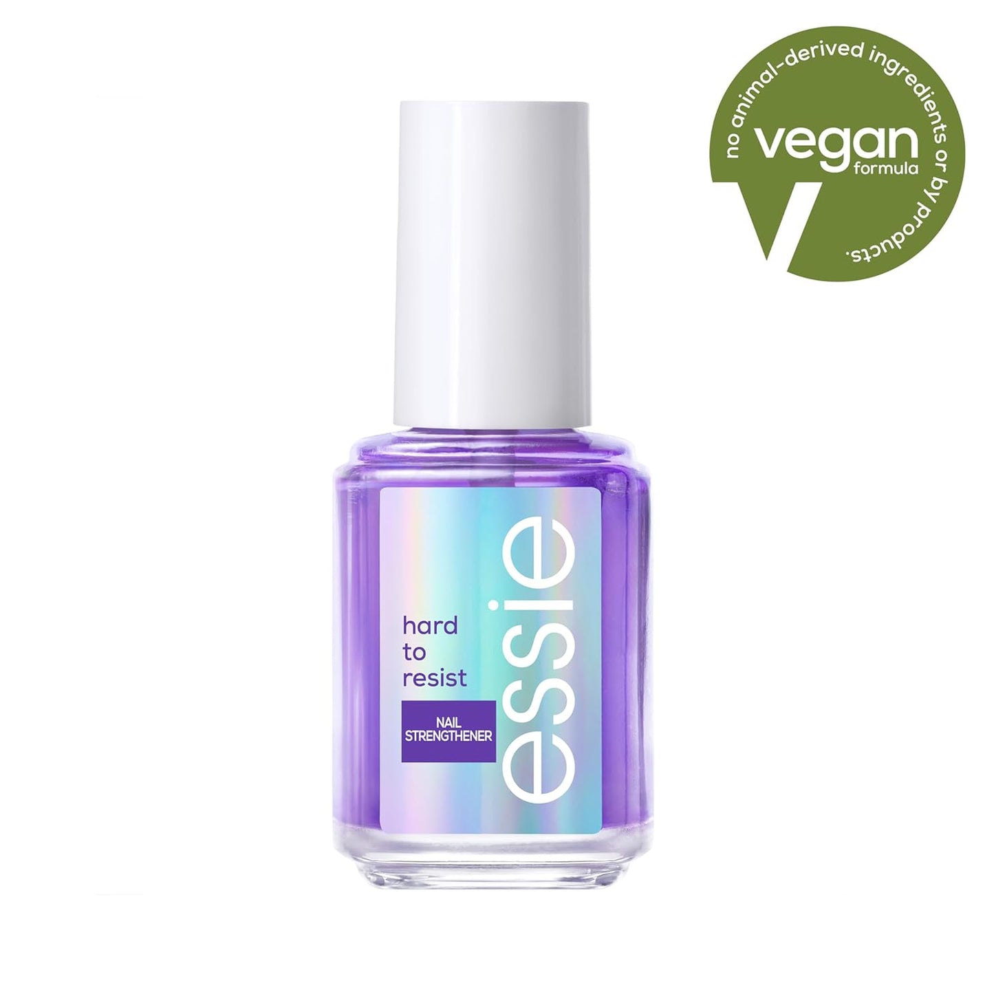 essie Nail Care, 8-Free Vegan, Hard To Resist Nail Strengthener, Neutralize & Brighten, violet, 0.46 fl oz-Velvo Beauty