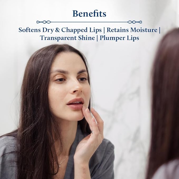 Blue Nectar Natural Hydrating Coffee Lip Balm with Organic Ghee for Dry Cracked Lips | Ayurvedic Lip Gloss with Herbal Clean Ingredients (0.35 oz, 10 Herbs)-Velvo Beauty