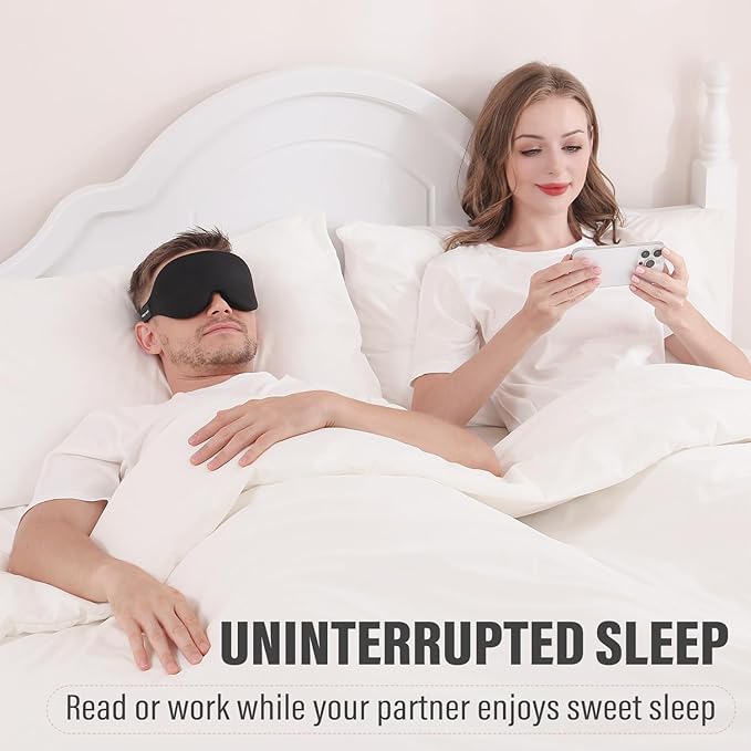 YIVIEW Sleep Mask for Side Sleeper, Complete Light Blocking 3D Pink Sleeping Eye Mask, Soft Breathable Eye Cover for Women Men, Relaxing Zero Pressure Night Blindfold-Velvo Beauty