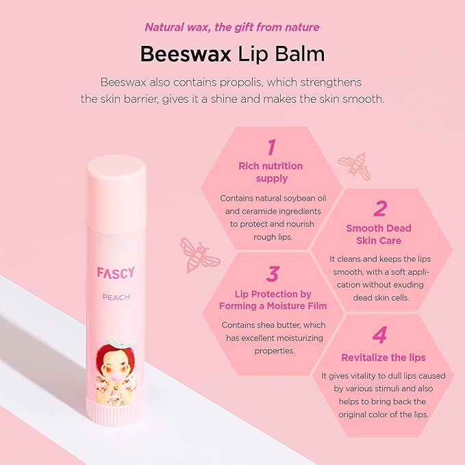 FASCY Lollipop Lip Balm Peach, Lip Balms & Moisturizers, Korean Lip Balm, Korean Lip, Korean Lip Products, Paraben Free, Moisturizing, 0.13 Oz, (Peach)-Velvo Beauty