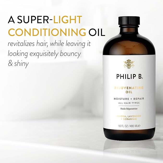 PHILIP B Rejuvenating Oil 16 oz. (480 ml) | Long-Term Hair Repair, Youthful Bounce, Strength and Shine-Velvo Beauty