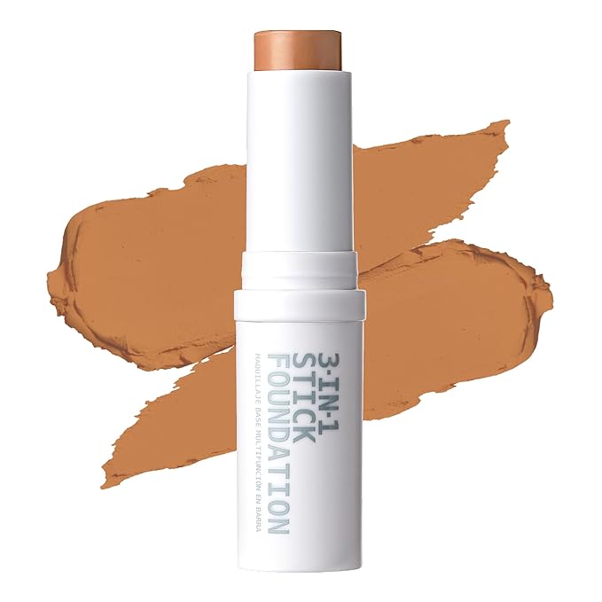 Ruby Kisses Natural Full Coverage 3-In-1 Stick Foundation. Easy to Apply, Hydrating, Lightweight, Long Lasting, Concealer and Contour Stick for Face Makeup (Golden Beige)-Velvo Beauty