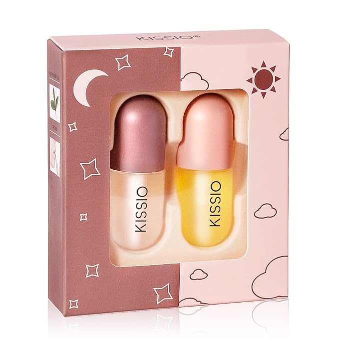 KISSIO Lip Plumper Set,Natural Lip Plumper,Lip Care, Lip Plumper Gloss,Lip Moisturizing Beautiful,Day Ues And Night Ues Set(2PCS)-Velvo Beauty