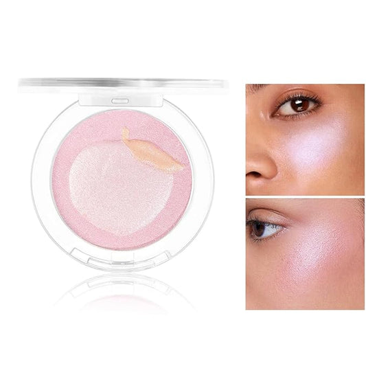 Highlighter Makeup Palette Face Highlighter Palette Glitter Highlighter Powder Palette Iluminadores de Maquillaje for Face Highlighters & Illuminator (Pink)-Velvo Beauty