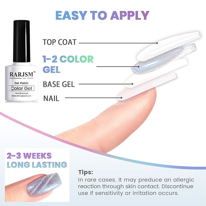 RARJSM Aurora Mermaid Cat Eye Gel Nail Polish Set 6 Colors Velvet Silver Glitter Pink Green Blue Purple Galaxy Star Shimmer Gel Polish with Magnetic Stick UV LED Curing Requires Soak Off Home Salon-Velvo Beauty