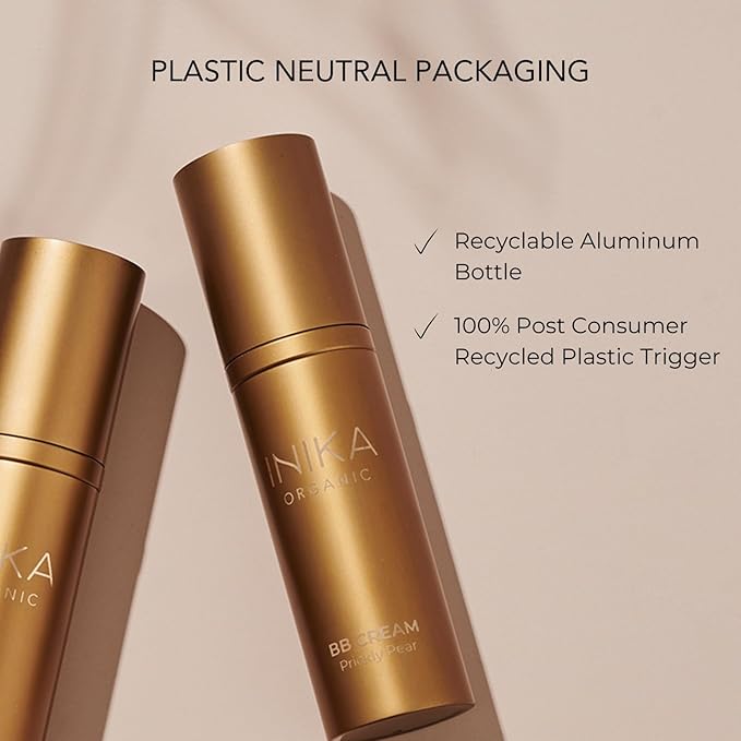 INIKA Organic BB Cream Foundation - Vegan Makeup with Hydrating Prickly Pear, Jojoba, and Pomegranate Seed Oil - Lightweight, Radiant BB Glow for Balanced Skin Tone, Honey 1 fl oz-Velvo Beauty