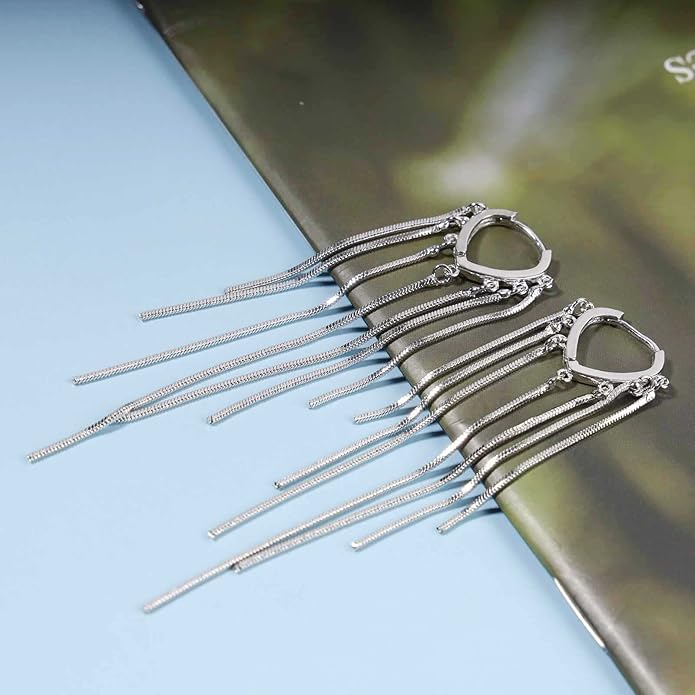 Boho Long Tassel Chain Earrings Fringe Drop Dangle Earrings Gold Dangling Chain Tassel Earrings Vintage Statement Earrings Jewelry for Women and Girls Gifts-Velvo Beauty