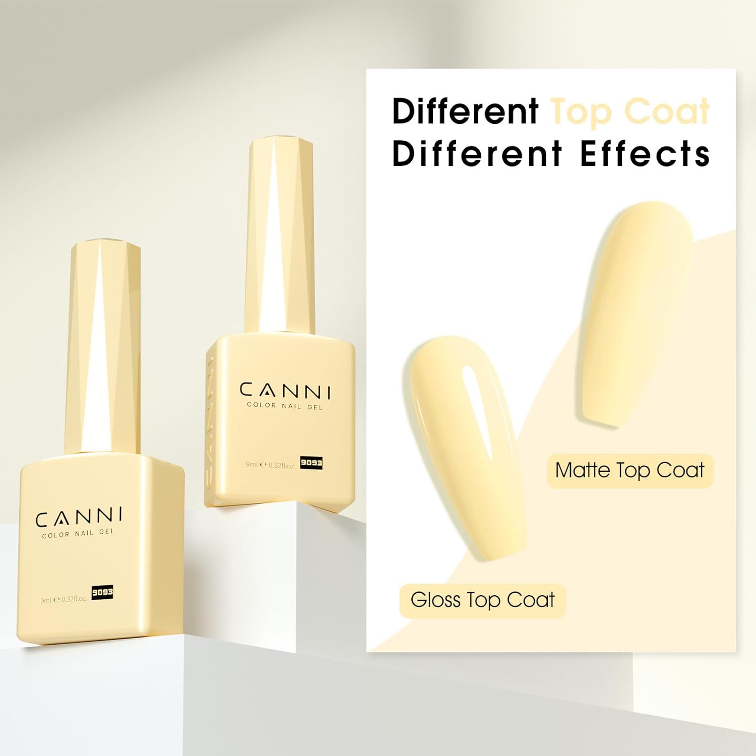 CANNI Pastel Yellow Nail Gel Polish, 1Pcs Butter Yellow High Gloss Soak Off UV Nail Polish Gel French Manicure Salon DIY-Velvo Beauty