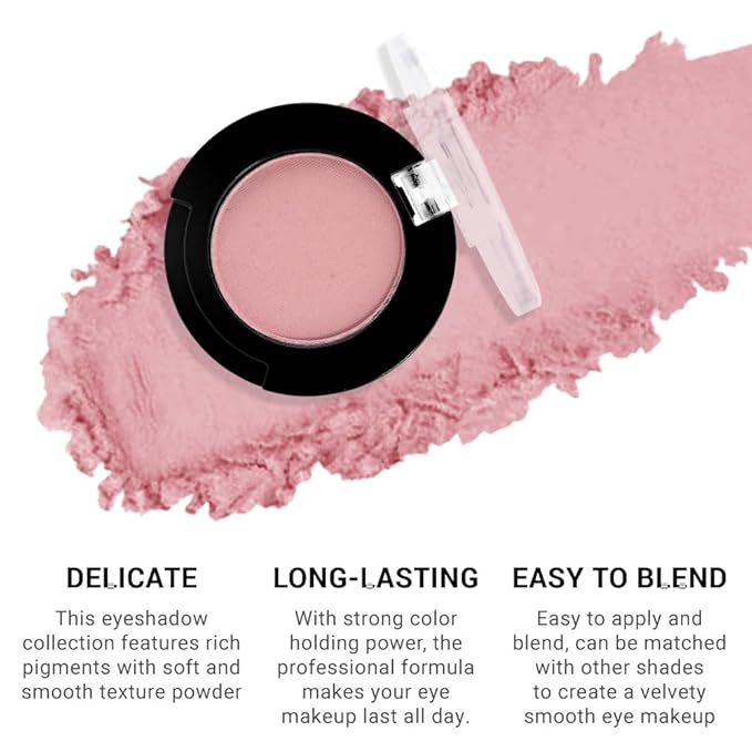 Monochrome Matte Eyeshadow Makeup Palette, Highly Pigmented Cocoa Red Color Eyeshadow Palette,Matte Pressed Powder Eye shadow Makeup,Single Vegan Eye Shadow,Daily Evening Women Girls Eyeshadow Gift13#-Velvo Beauty