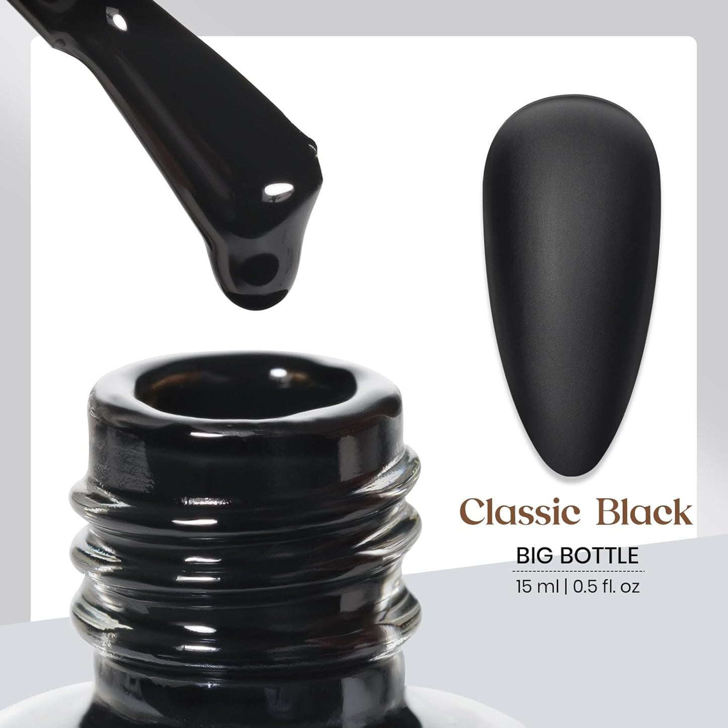 MIZHSE Matte Black Nail Polish, Quick Dry Velvet Black Nail Polish, Non-Gel Air Drying Fast 15 ml Regular Glossy Shiny Finish Nail Lacquer, Full Coverage Nail Art Manicure DIY Home-Velvo Beauty