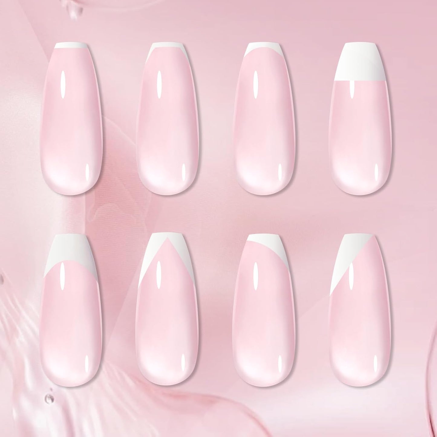 Born Pretty French Manicure Kit, Nail Stamper and 2Pcs Gel Nail Polish, Include Jelly Milky Pink White Colors for French Tip, U V Light Cure-Velvo Beauty