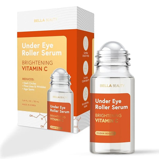Eye Roller Serum with Vitamin C & Niacinamide - Eye Serum for Puffiness & Fine Lines - Anti Aging Korean Skin Care - 1.69 Fl Oz./50ml-Velvo Beauty