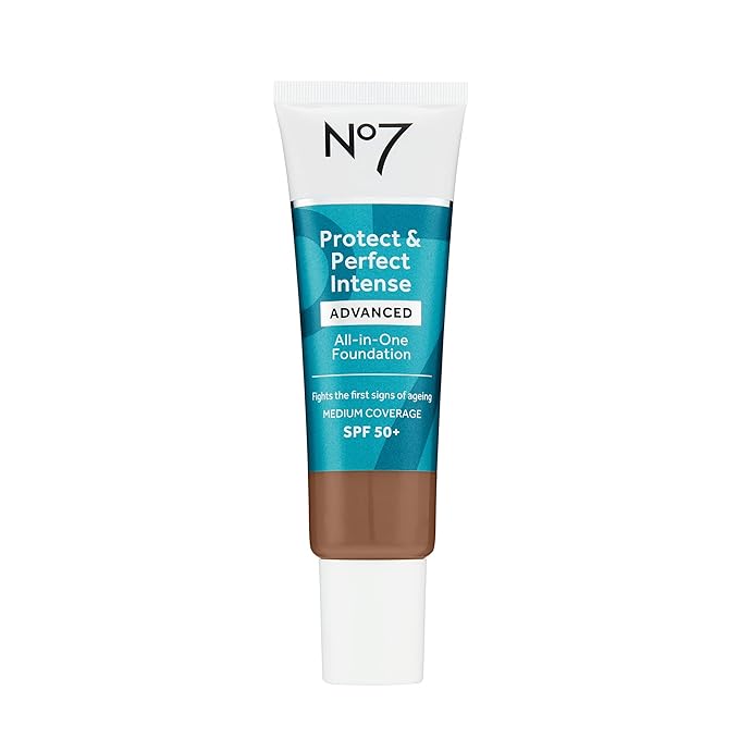 No7 Protect & Perfect Advanced All in One Foundation - Chestnut - Age Defying Foundation Makeup with SPF 50 for Women - Makeup Base Cream Helps to Reduces Redness & Blurs Visible Pores (30ml)-Velvo Beauty