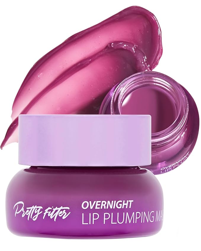 Touch in Sol Pretty Filter Overnight Lip Plumping Mask - Korean Lip Treatment Mask for Dry and Cracked Lips - Lip Volumizing and Intensive Nourishing with Shea Butter - Fig and Vanilla Scent-Velvo Beauty