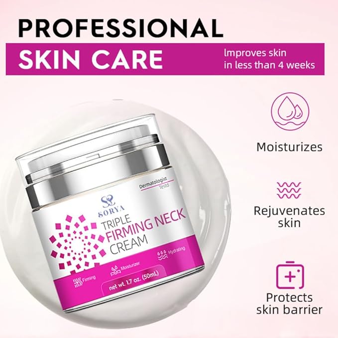 Neck Firming Cream Aging Wrinkles Neck Moisturizer with Retinol, Collagen & Hyaluronic Acid, Hydrating Skincare for All Skin Types for Men & Women-Velvo Beauty