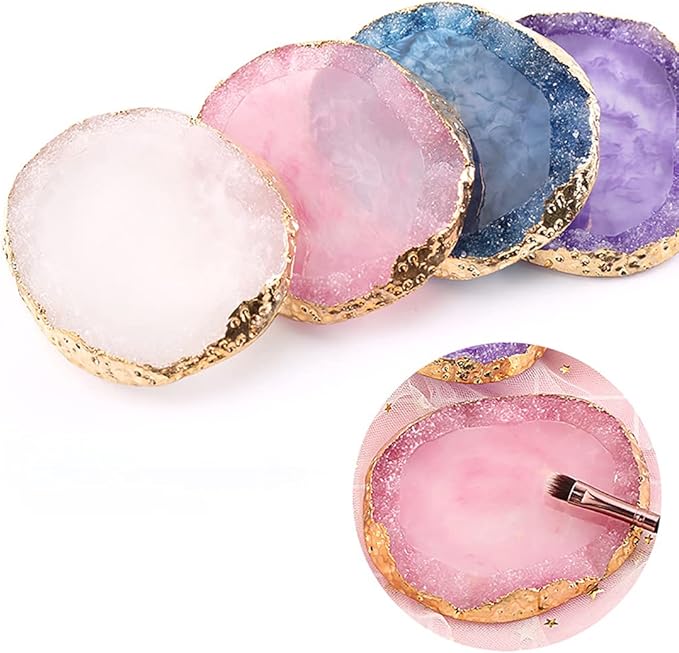 Resin Nail Art Palette Cosmetic Mixing Palette Nail Gel Polish Colors Mixing Pallet Makeup Palette Tray White-Velvo Beauty