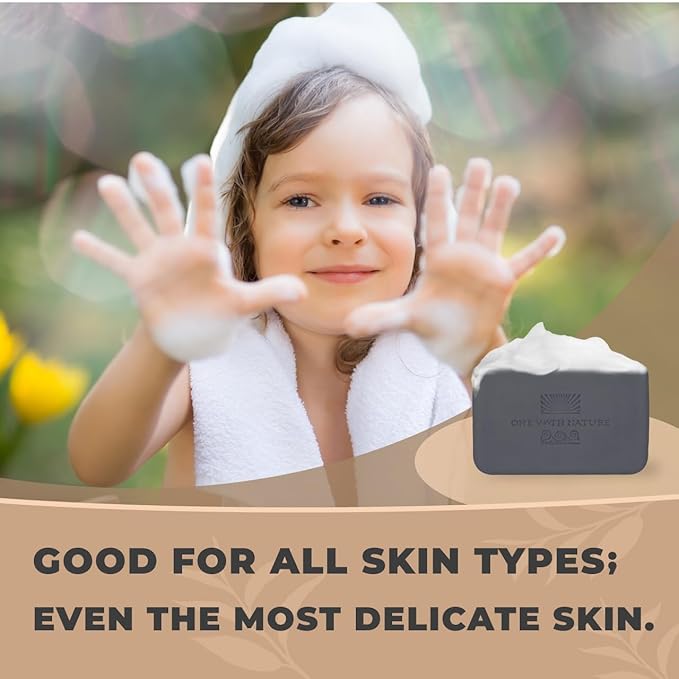 One With Nature Activated Charcoal Soap 4oz 3-Pack – Detoxifying and Exfoliating Charcoal Soap Bar with Dead Sea Salt for Face & Body, for Men & Women-Velvo Beauty