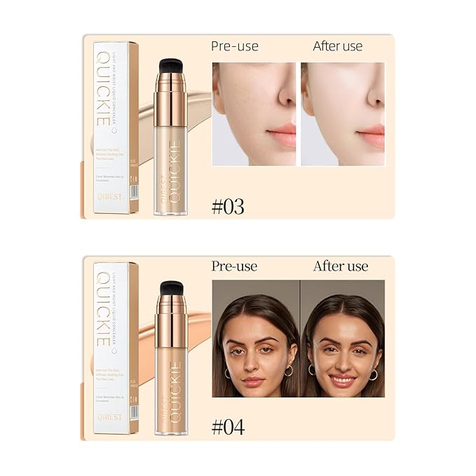 Mattte Liquid Concealer Foundation, Silky Foundation Mist Makeup, Breathable Blendable Lasting Formula, Moisturizing Repairing Makeup Primer, Flawless Smooth Creamy Nude Finish (#04)-Velvo Beauty