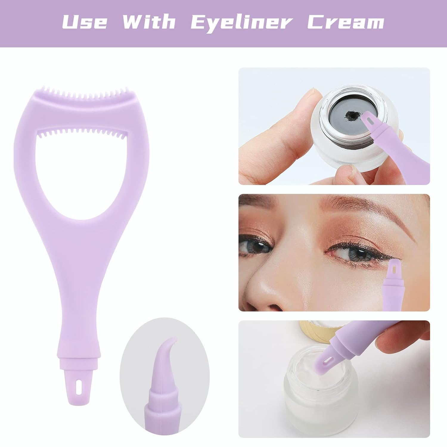 Tbestmax 2 in 1 Mascara Eyeliner Guard, Silicone Mascara Lash Shield Applicator, Eyelash Comb Purple 2 Pcs-Velvo Beauty
