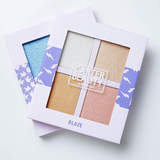 Carter Beauty Mini Highlighter Palette | Long Lasting Makeup | Shimmer & Matte Shades (Blaze)-Velvo Beauty