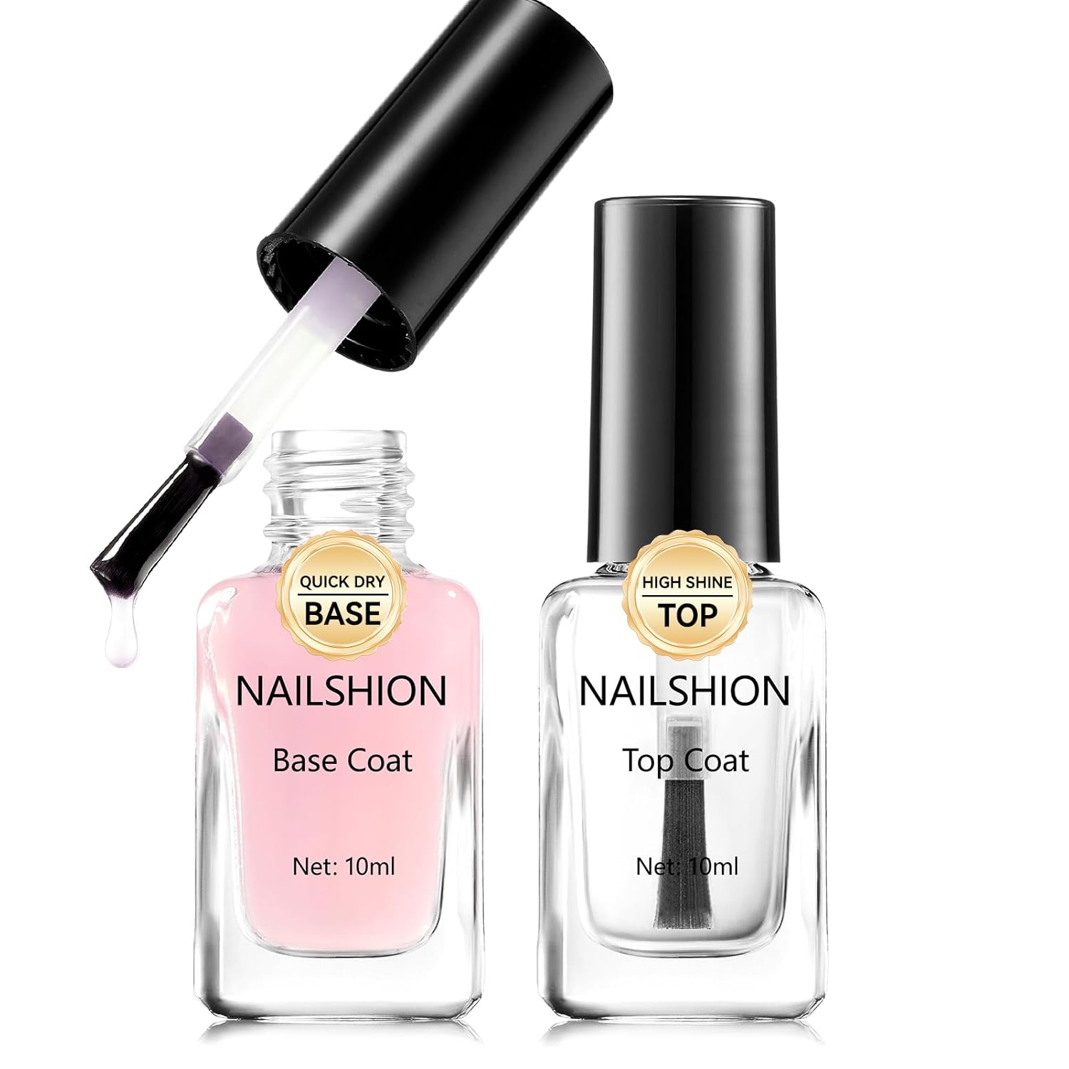 Clear Pink Base Top Coat Clear Nail Polish, Sheer Pink Base Ridge Filler Strengthening Anti Chip Nail Concealer, Non Gel, Salon Quality, Quick Dry Home DIY Nail Art Gift Set-Velvo Beauty