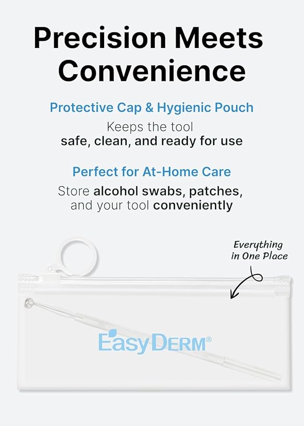 EasyDerm Multi-Step Pimple Patch Set – 4-Type Korean Pimple Patches + Free 2-in-1 Dual-Tip Extractor for Complete Skincare-Velvo Beauty