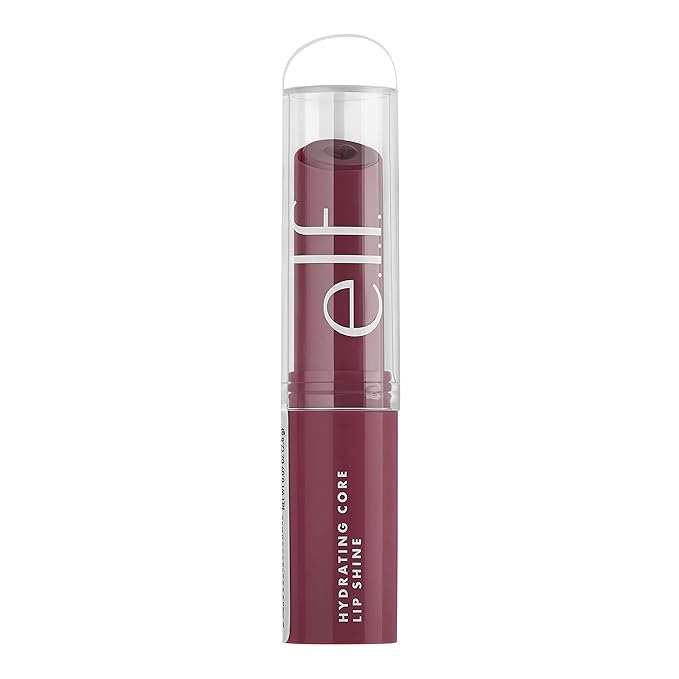 e.l.f. Hydrating Core Lip Shine, Conditioning & Nourishing Lip Balm, Sheer Color Tinted Lip Moisturizer, Delightful, 0.09 Oz-Velvo Beauty