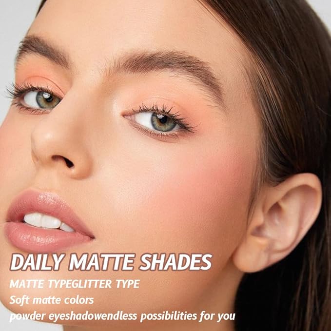 Single Mini Pressed Eyeshadow Makeup Palette, Nude Skin Color Sparkle Shimmer Glitter Monochrome Cream Eye shadows Palette Brightener Makeup for Older Women, Pigmented Waterproof 02#-Velvo Beauty