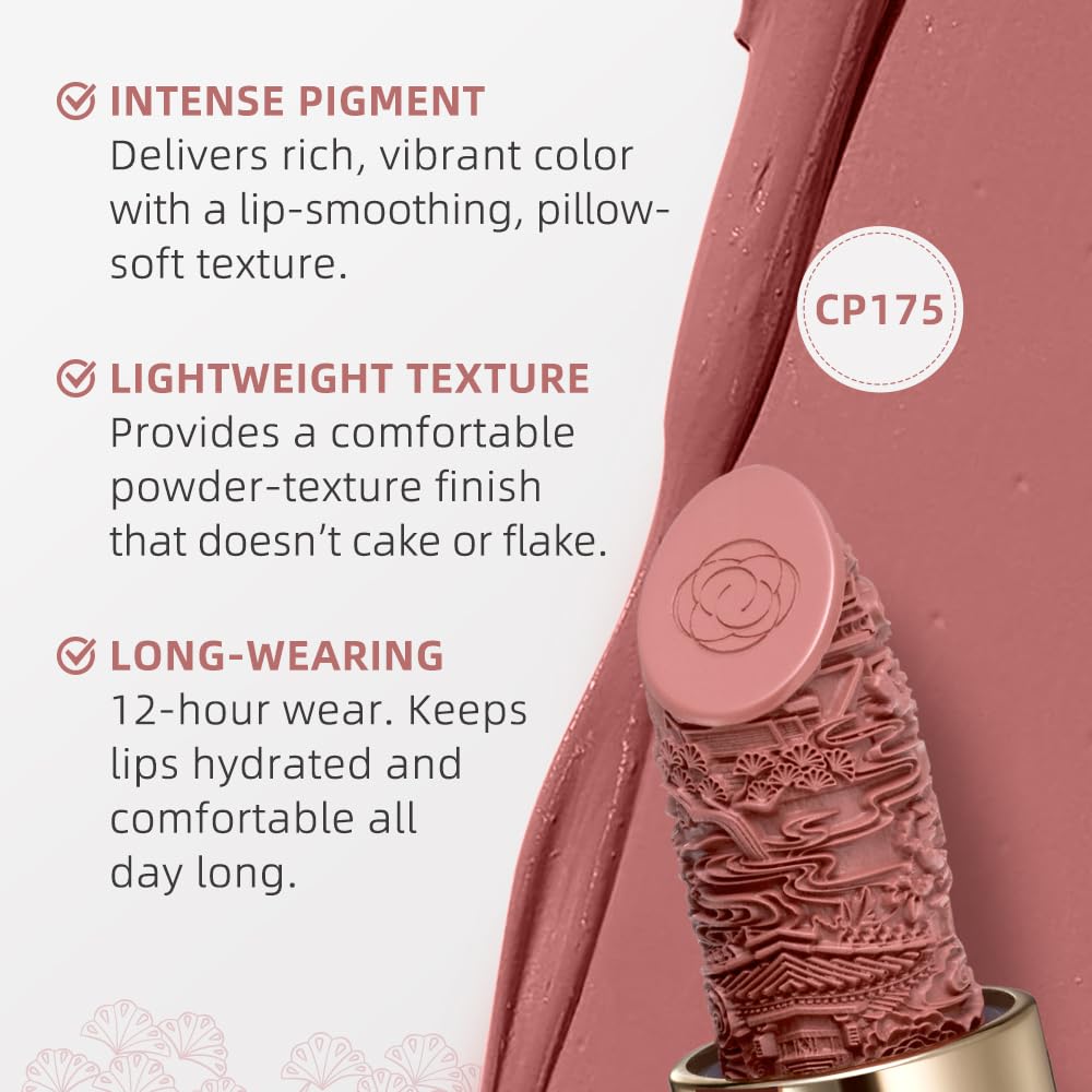 Catkin Semi-Matte Lipstick Hydrating High Impact Color Infused with Vitamin E and Avocado Oil Smooth Soft Texture Long Lasting Matte Finish 175-Velvo Beauty