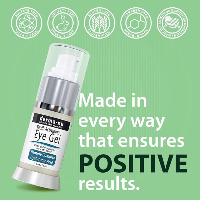 Eye Gel Anti-Aging Cream - Treatment for Dark Circles, Puffiness, Wrinkles and Fine Lines - Hyaluronic Acid Formula Infused Serum with Aloe Vera & Jojoba for Ageless Smooth Skin .5 oz-Velvo Beauty