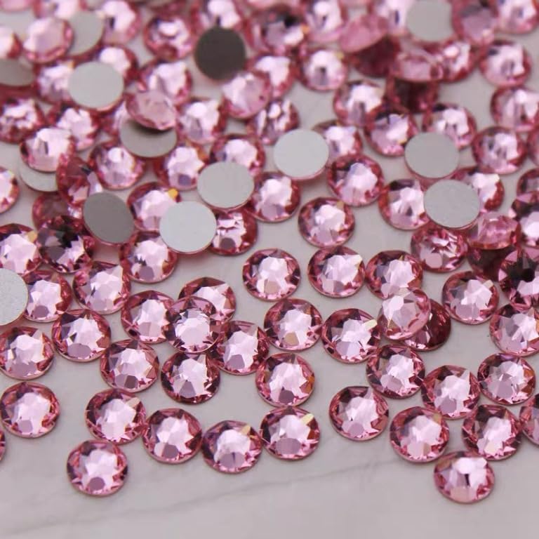 Pink and Red Rhinestones with Glue(S8-S30) for Bedazzling,2mm-6mm Non-Hotfix Flatback Nail Gems Beads with B7000, Resin Nail GemsStones Diamond Kit for Bedazzle Crafting, Nails DIY Art Decoration-Velvo Beauty