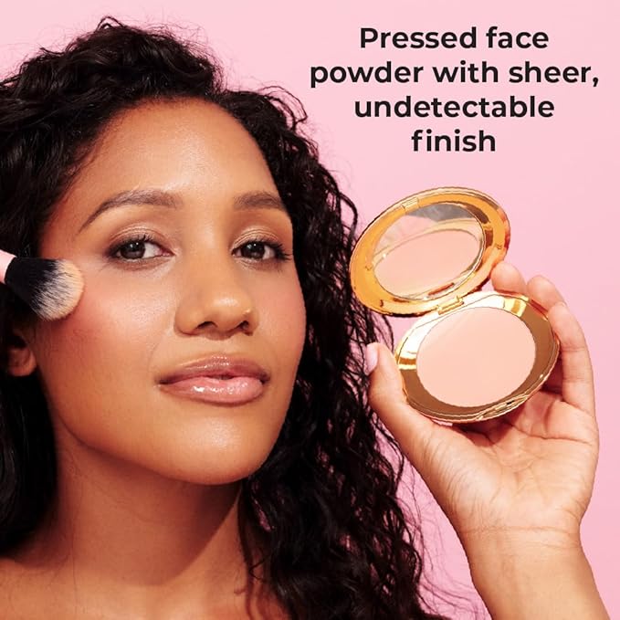 MCoBeauty Miracle Flawless Pressed Powder, Medium Warm Shade, Oil-Control, Soft-Focus Finish with Hydrating Rose Flower Extract & Sweet Almond Oil, Vegan, Cruelty Free Cosmetics-Velvo Beauty