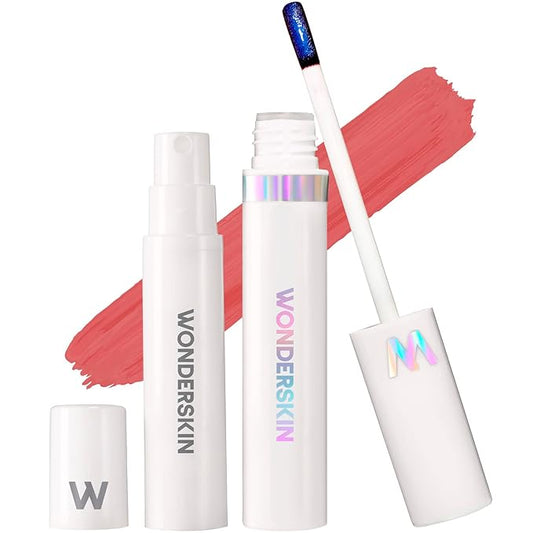 Wonderskin Wonder Blading All Day Lip Stain Peel Off Masque and Reveal Kit- Long Lasting, Waterproof Nude Lip Tint, Transfer Proof Natural Makeup Stain Kit (Whimsical)-Velvo Beauty