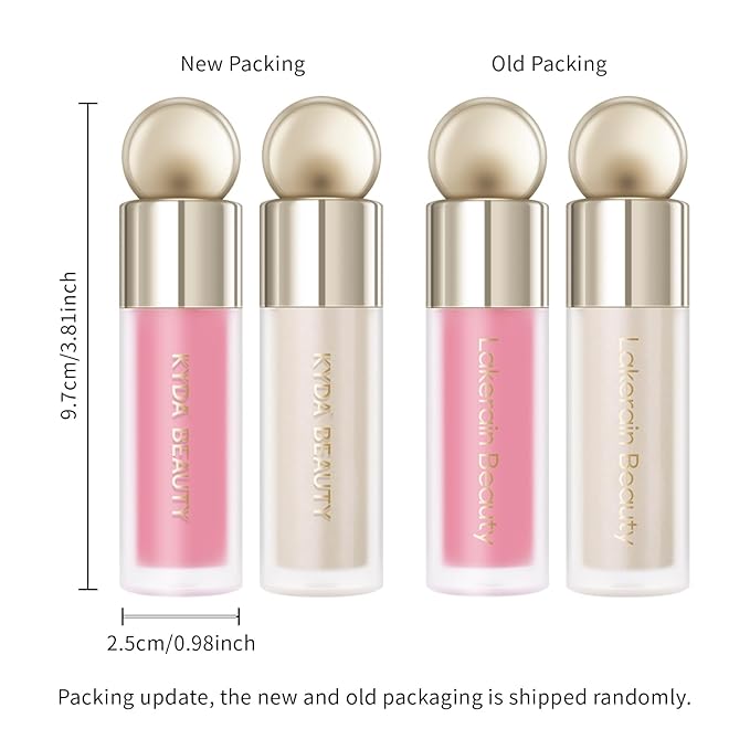 KYDA 2 Colors Liquid Blush and Highlighter, Natural Matte Face Blush High Glossy Liquid Illuminator, Silky Lightweight Blendable, Cool Pink & Champagne-Velvo Beauty