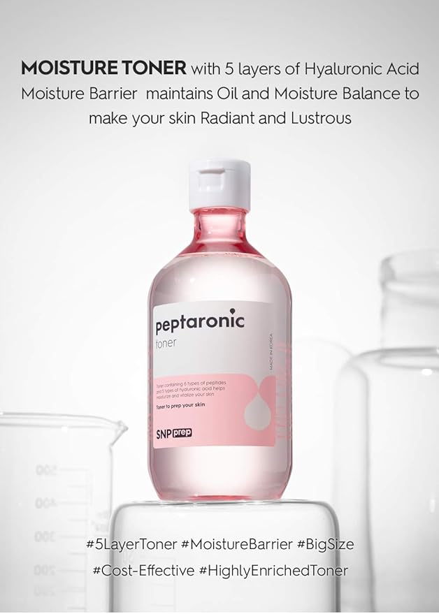 SNP PREP Skincare Set | 4-in-1 Korean Skin Care Set | Peptaronic Complete Skin Care Set | Includes Facial Toner, Cream, Face Serum, and Ampoule Sheet Face Masks | Skin Care Gift Set | 10 Sheets-Velvo Beauty