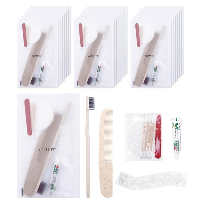 Hygiene Kit, Hygiene Kit Bulk, Travel Hygiene Kit With Toothbrush, Toothpaste, Care Package, Comb, Shower Cap, Individually Packed, Suitable For Hotel, Home, Camping, Travel (30-PACK)-Velvo Beauty